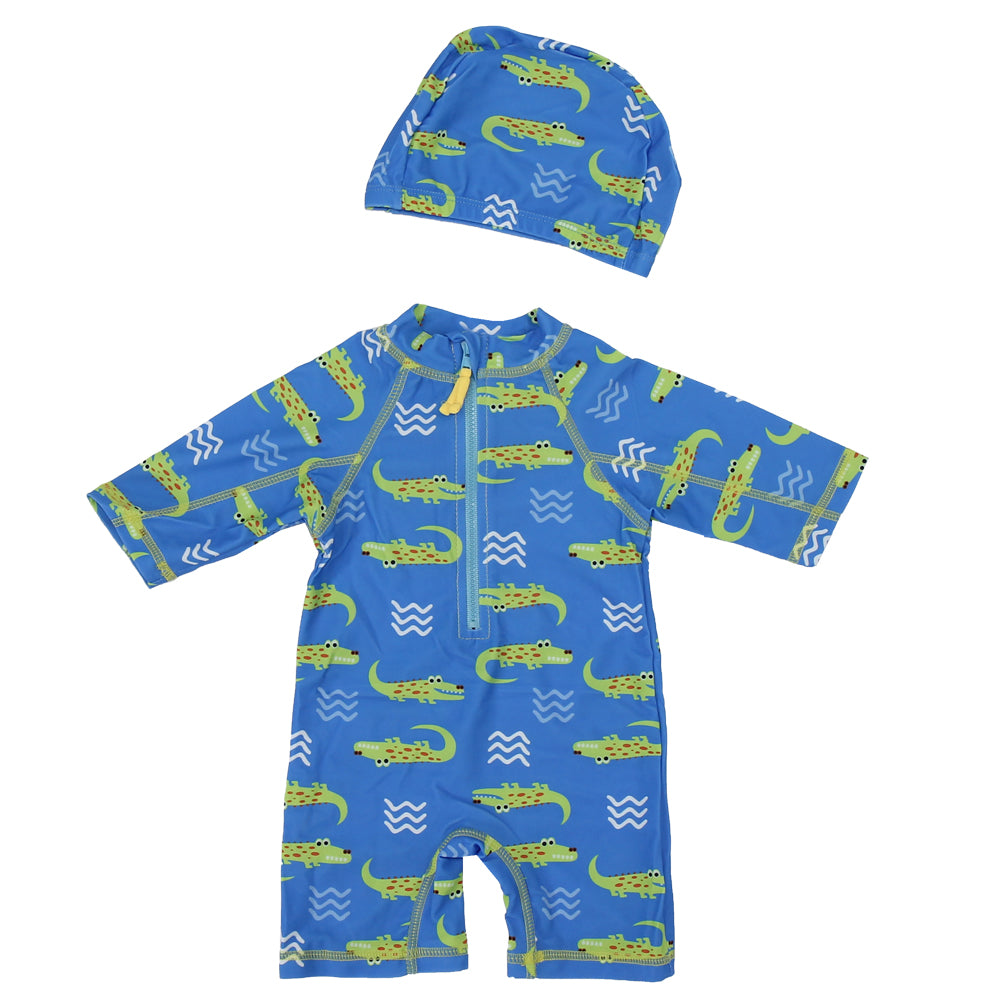 Boy's Overall Swimsuit + Cap - Ourkids - HUN