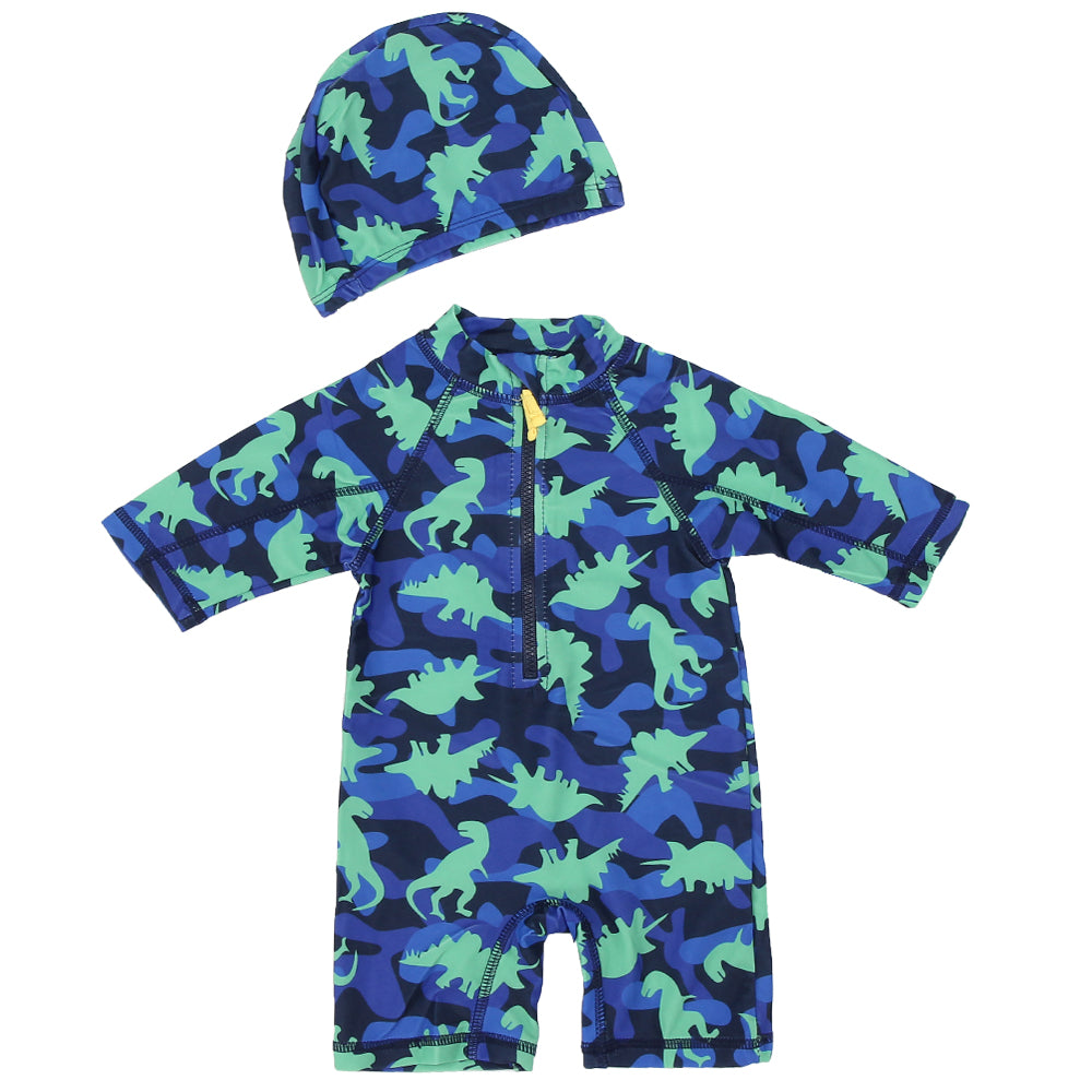 Boy's Overall Swimsuit + Cap - Ourkids - HUN