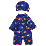 Boy's Overall Swimsuit + Cap (Sharks) - Ourkids - Global