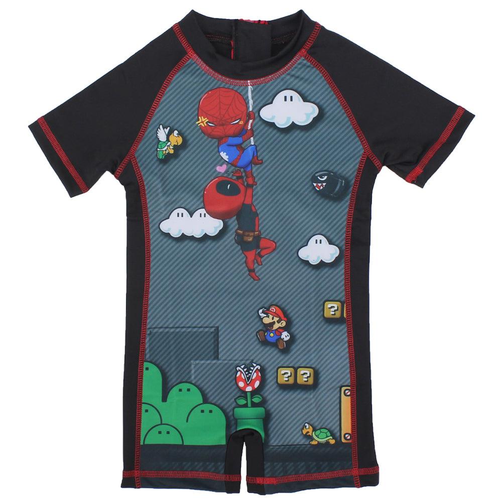 Boy's Super Mario Overall Swimsuit - Ourkids - I.Wear