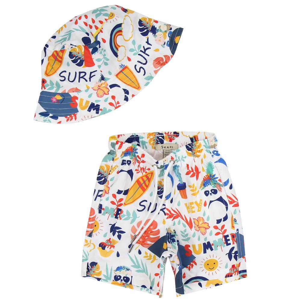 Boy's Swimsuit + Bucket Hat - Ourkids - Okapi