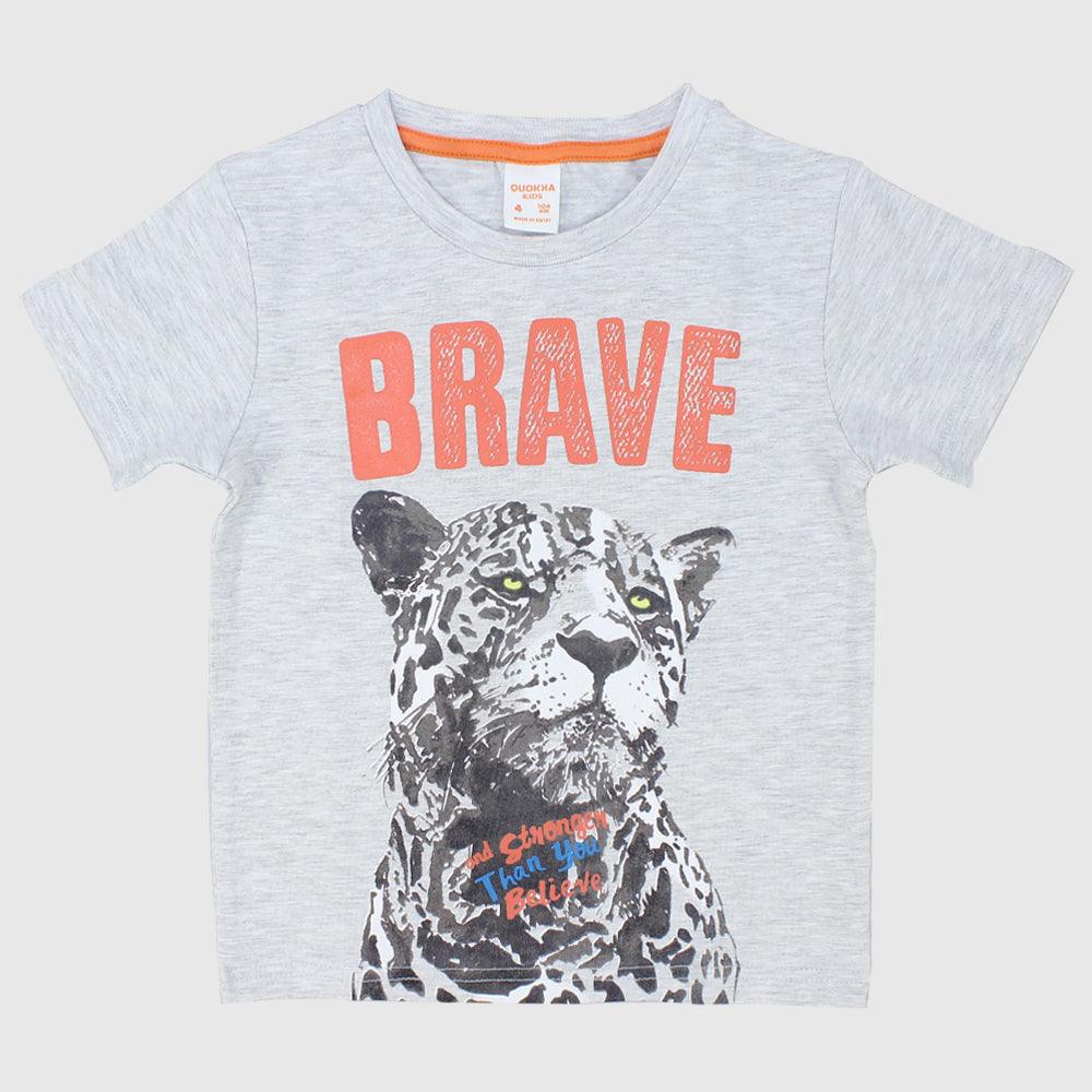 Brave Leopard Short-Sleeved T-Shirt - Ourkids - Quokka