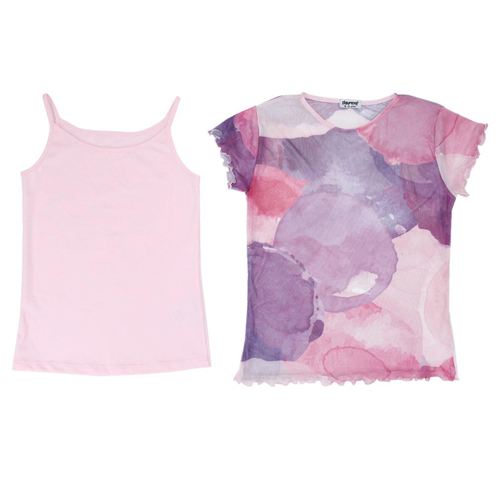 Bubblegum Mesh Top & Sleeveless Blouse - Ourkids - Playmore