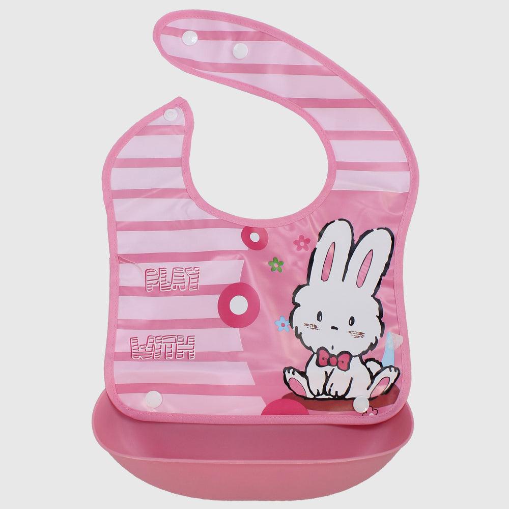 Bunny Bib With Silicone Pocket - Ourkids - Bella Bambino