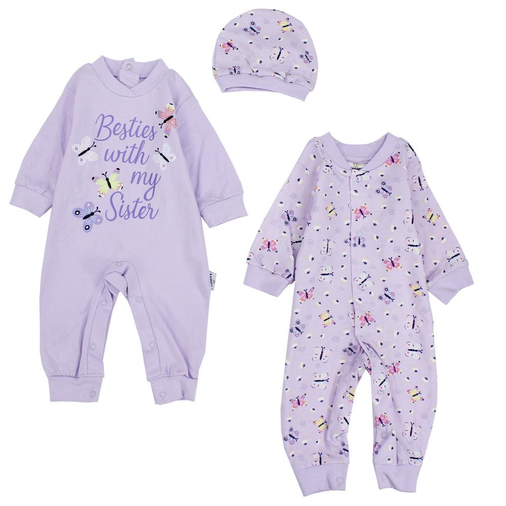 Butterflies Footless Onesie (Pack Of 2) - Ourkids - Lumex