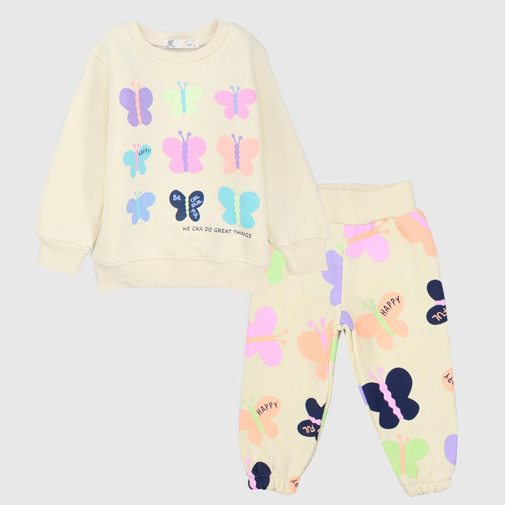 Butterflies Long-Sleeved Fleeced Pajama - Ourkids - Sotra