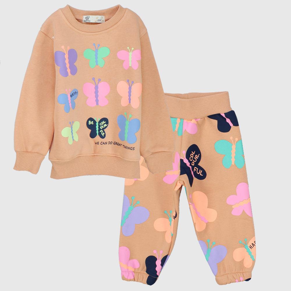 Butterflies Long-Sleeved Fleeced Pajama - Ourkids - Sotra