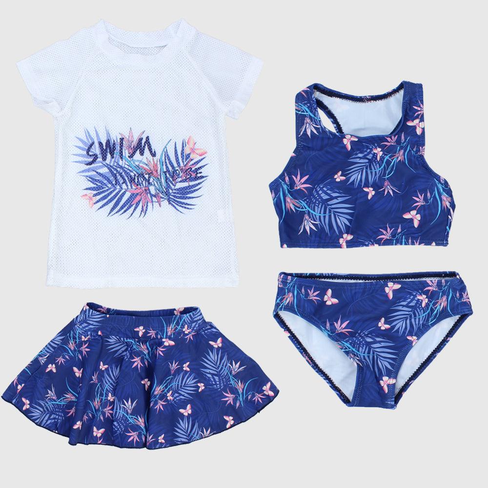 Butterflies Navy Bikini With Matching Skirt & T-Shirt - Ourkids - Bella Bambino