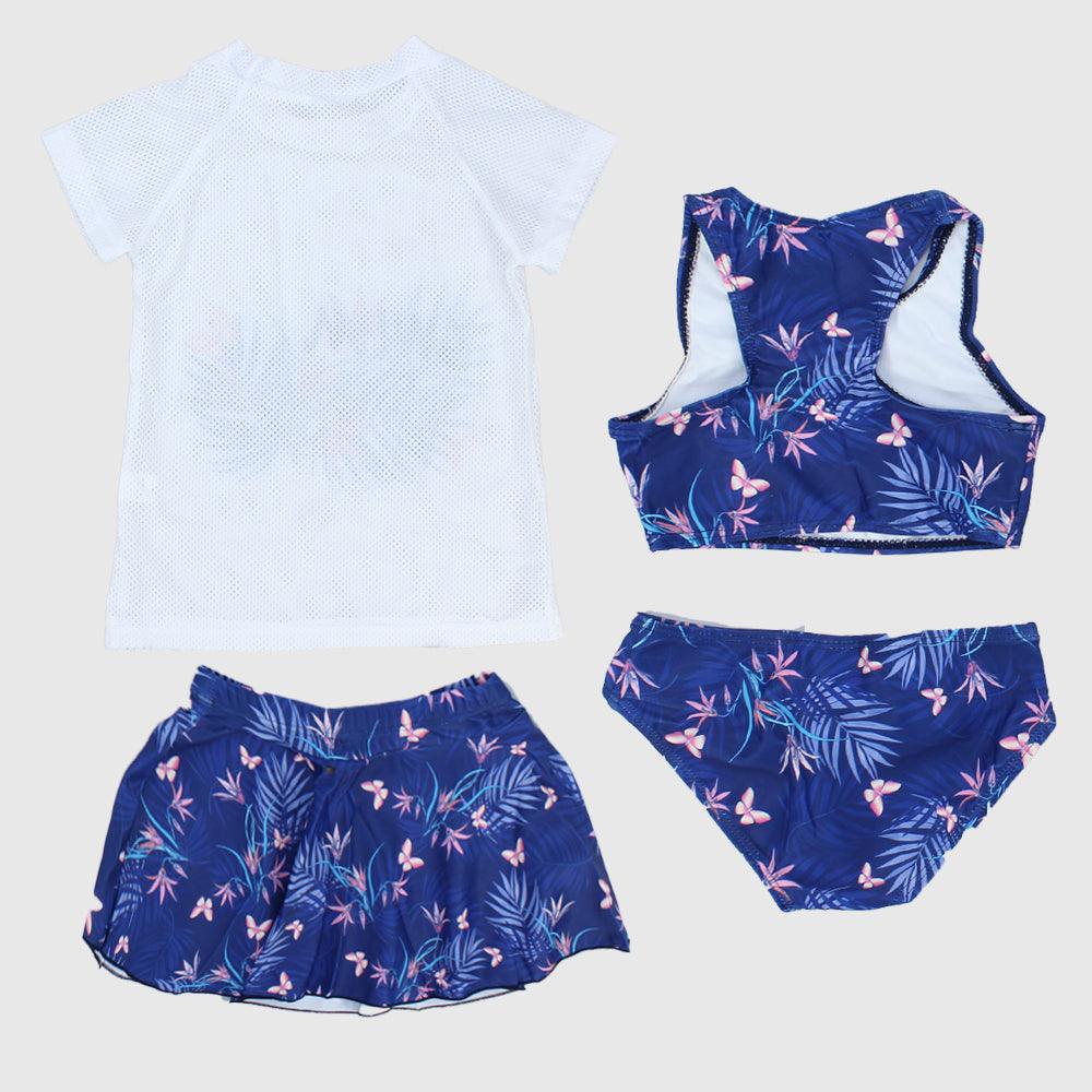 Butterflies Navy Bikini With Matching Skirt & T-Shirt - Ourkids - Bella Bambino