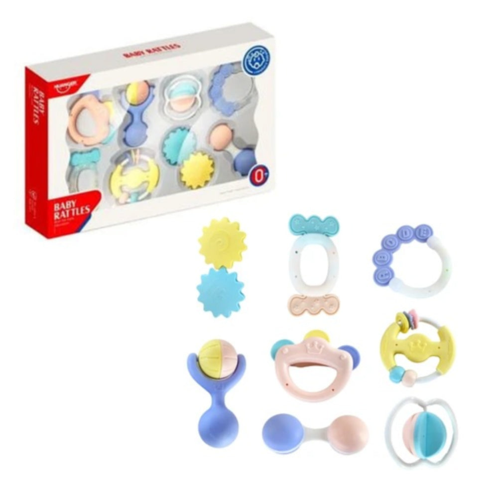 Huanger Baby Rattles & Teether Toy Set – 8 Pcs
