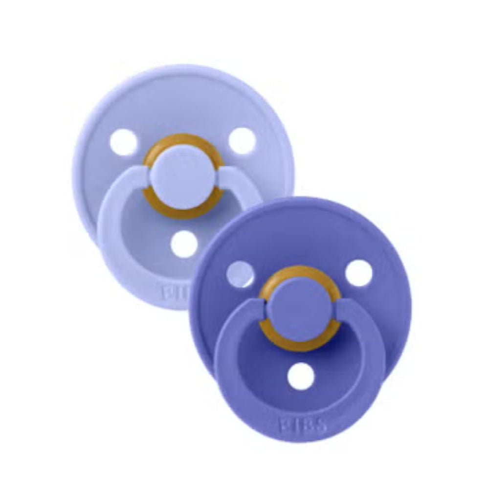 BIBS Pacifier Colour 2 Pack Latex Size 2 – Hush/Grape