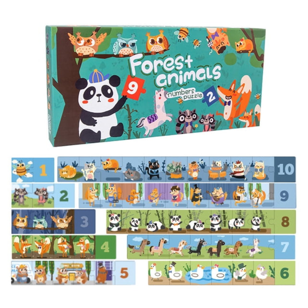Forest Animals Numbers Puzzle Set – 65 Pcs - Toys - Bright Future