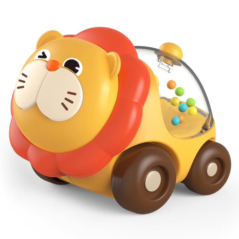 Huanger "Bouncing Animal Car" Lion-Shaped Rattle Car Toy