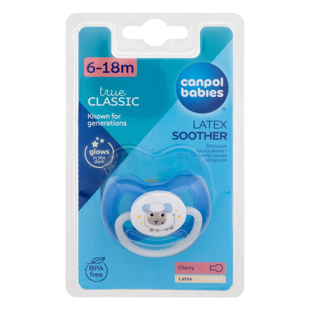 Canpol Babies Latex Soother with Cover 6–18 Months – Blue