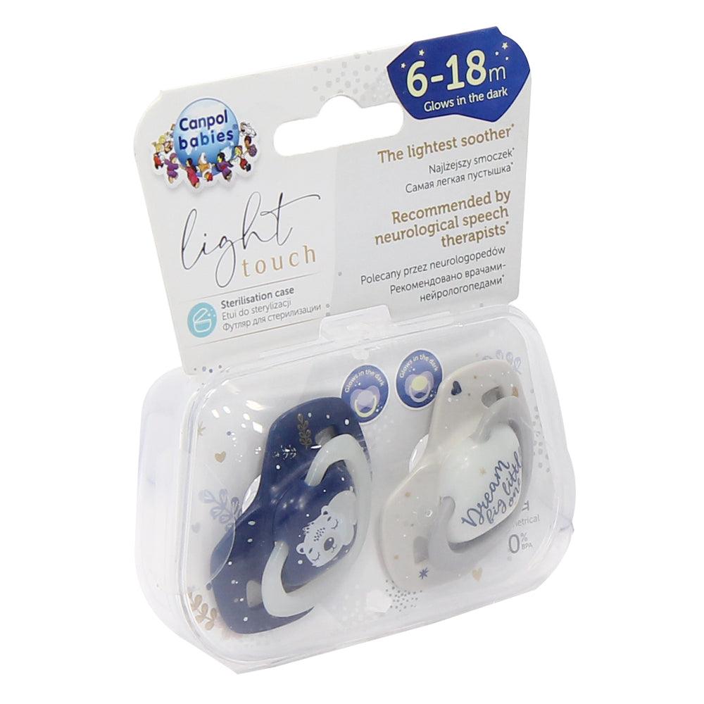 Canpol babies Light Touch Glow In The Dark The Lightest Soother, 2 pcs (6-18M) - Ourkids - Canpol Babies