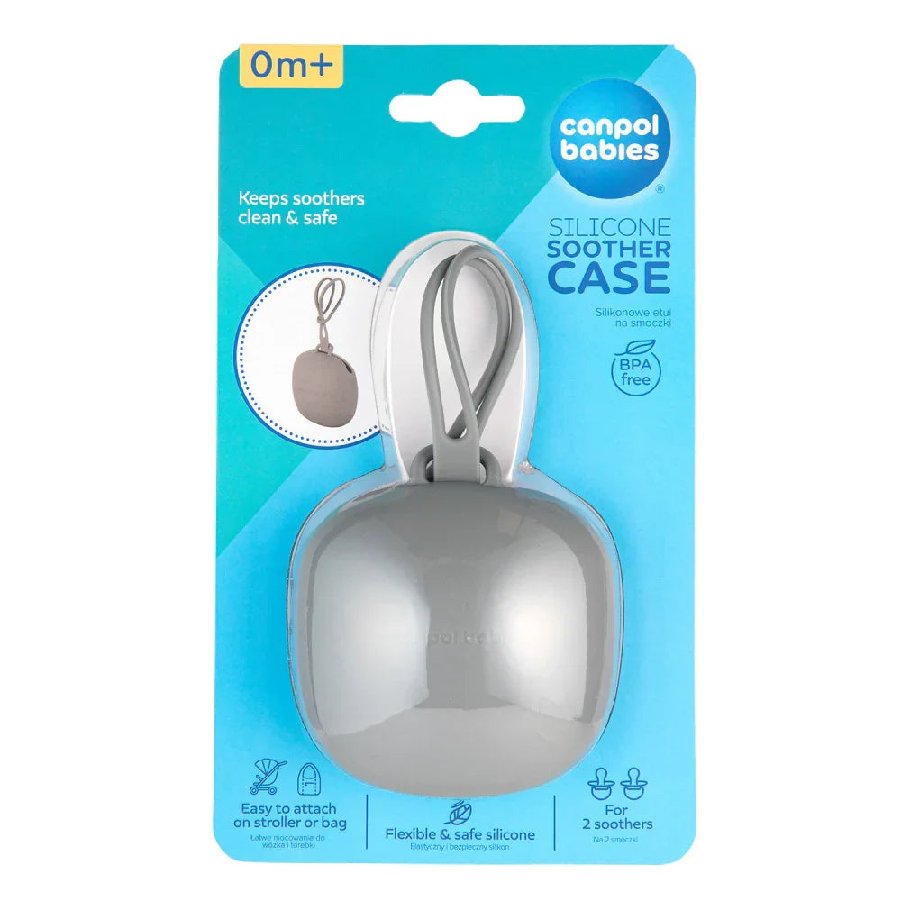 Canpol Babies Silicone Pacifier Case - 2 Pcs (Grey ) - Baby Essentials