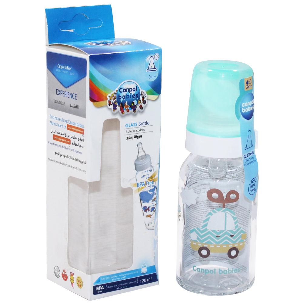 Canpol Babies Standard Printed Glass Bottle 120 ml - Ourkids - Canpol Babies