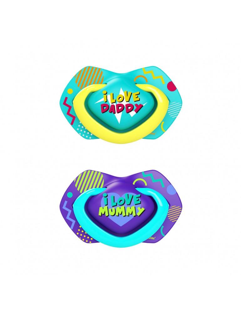 Canpol babies Symmetric Silicone Pacifier Neon Love 6-18m Blue - Ourkids - Canpol Babies