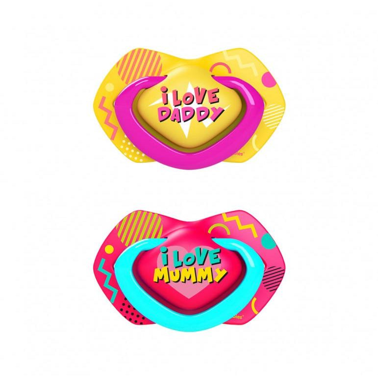 Canpol babies Symmetric Silicone Pacifier Neon Love 6-18m Pink - Ourkids - Canpol Babies