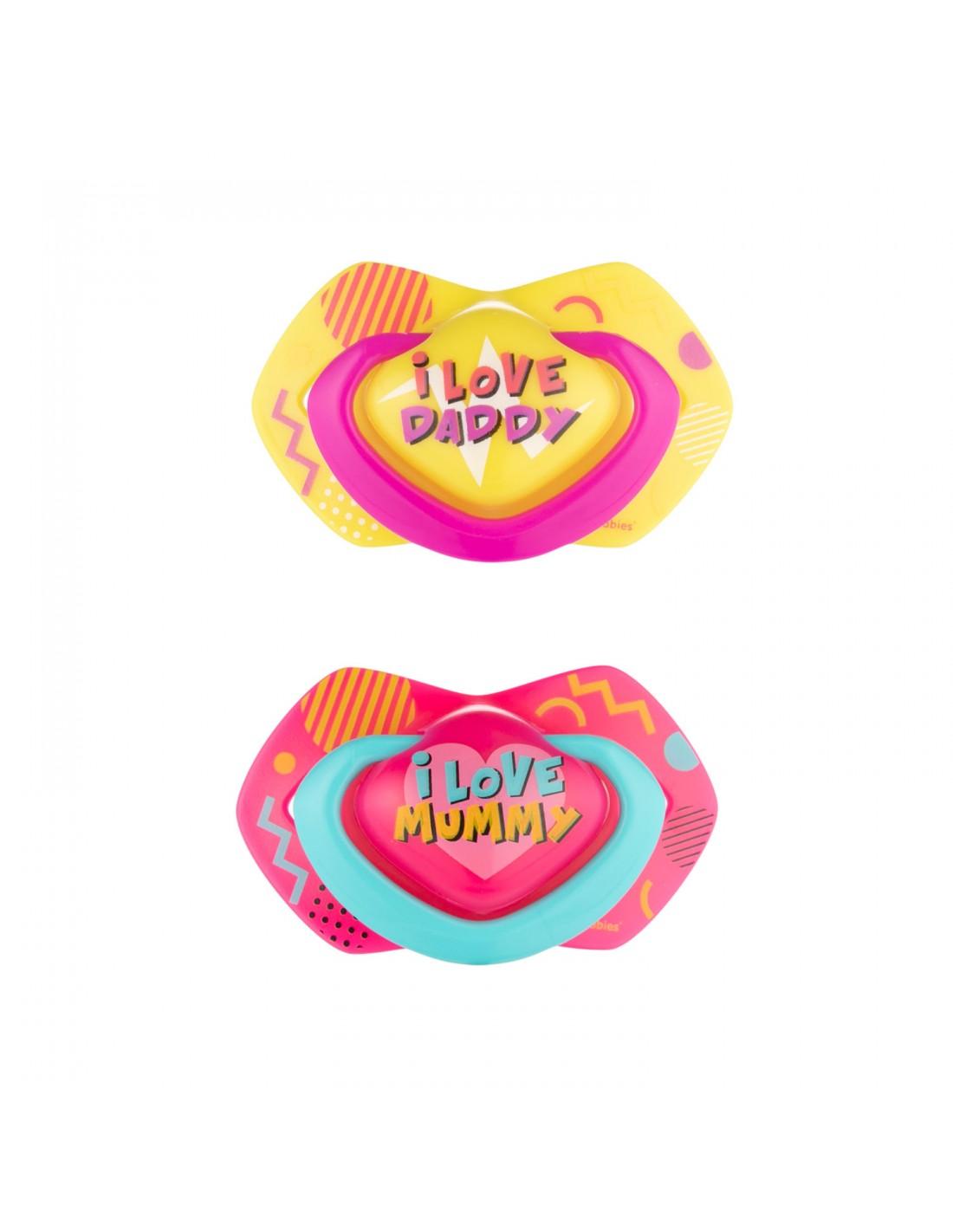 CANPOL BABIES Symmetric silicone pacifier NEON LOVE pink 2 pieces - Ourkids - Canpol Babies