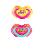 CANPOL BABIES Symmetric silicone pacifier NEON LOVE pink 2 pieces - Ourkids - Canpol Babies