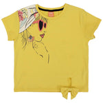 Cap-Sleeved T-Shirt With A Bow - Ourkids - Quokka