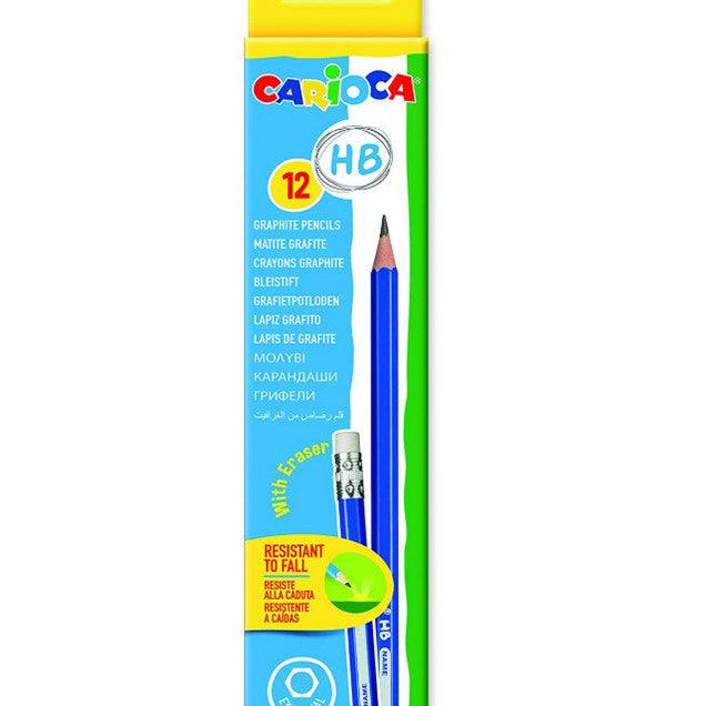 Carioca 12 Graphite Pencils With Eraser - Ourkids - Carioca