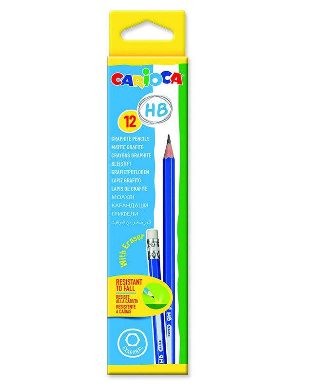 Carioca 12 Graphite Pencils With Eraser - Ourkids - Carioca