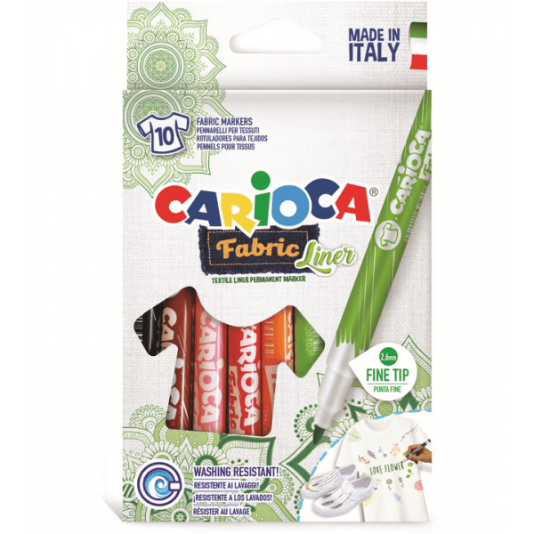 Carioca Fabric Felt Paint Pens, Fine 10-Pack - Ourkids - Carioca