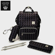 LeQueen Diamond 8th Special Edition Soft Waterproof Diaper Bag - Black