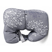 Cotton Nursing Pillow – Dark Grey & Off-White with Floral Print - Baby Essentials - Kiddy