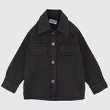 Charcoal Long-Sleeved Overshirt - Ourkids - Playmore