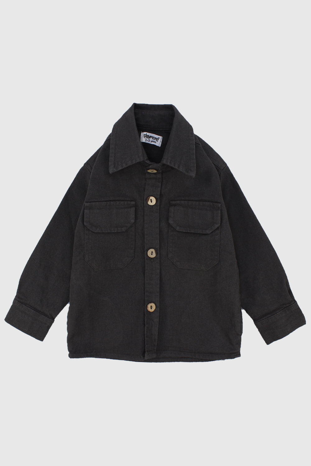 Charcoal Long-Sleeved Overshirt - Ourkids - Playmore