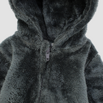 Charcoal Teddy Fleeced Hooded Onesie - Ourkids - Ourkids