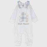 Checkered Bear Long-Sleeved Baby Footless Onesie - Ourkids - Berceau