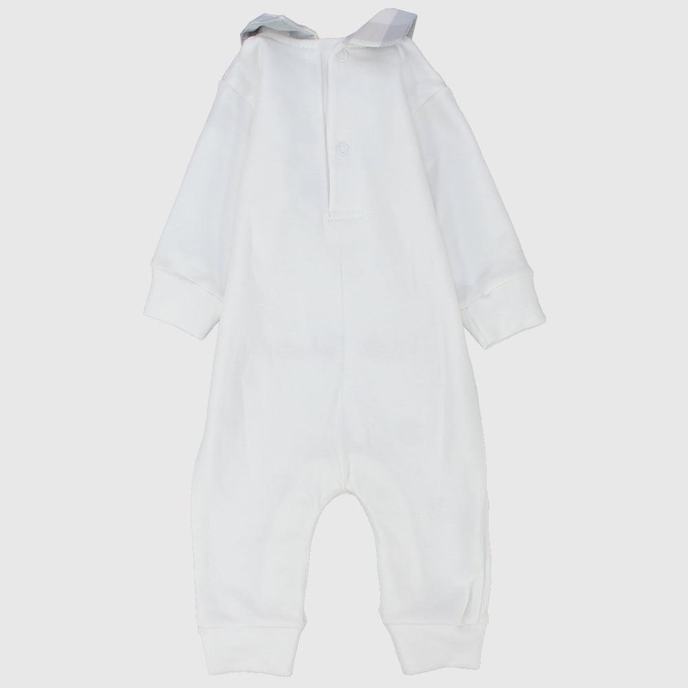 Checkered Bear Long-Sleeved Baby Footless Onesie - Ourkids - Berceau