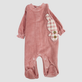 Checkered Bunny Long-Sleeved Baby Footie - Ourkids - Bumber