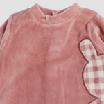 Checkered Bunny Long-Sleeved Baby Footie - Ourkids - Bumber