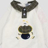 Checkered Froggy Long-Sleeved Baby Footie - Ourkids - Pompelo