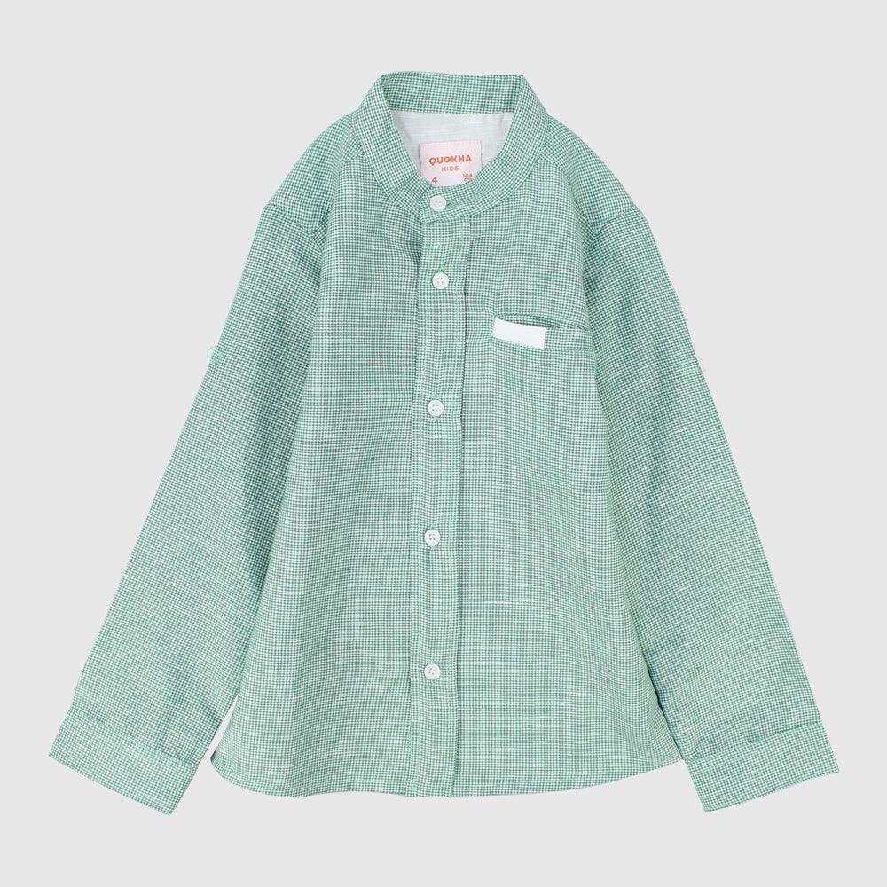 Checkered Long-Sleeved Shirt - Ourkids - Quokka