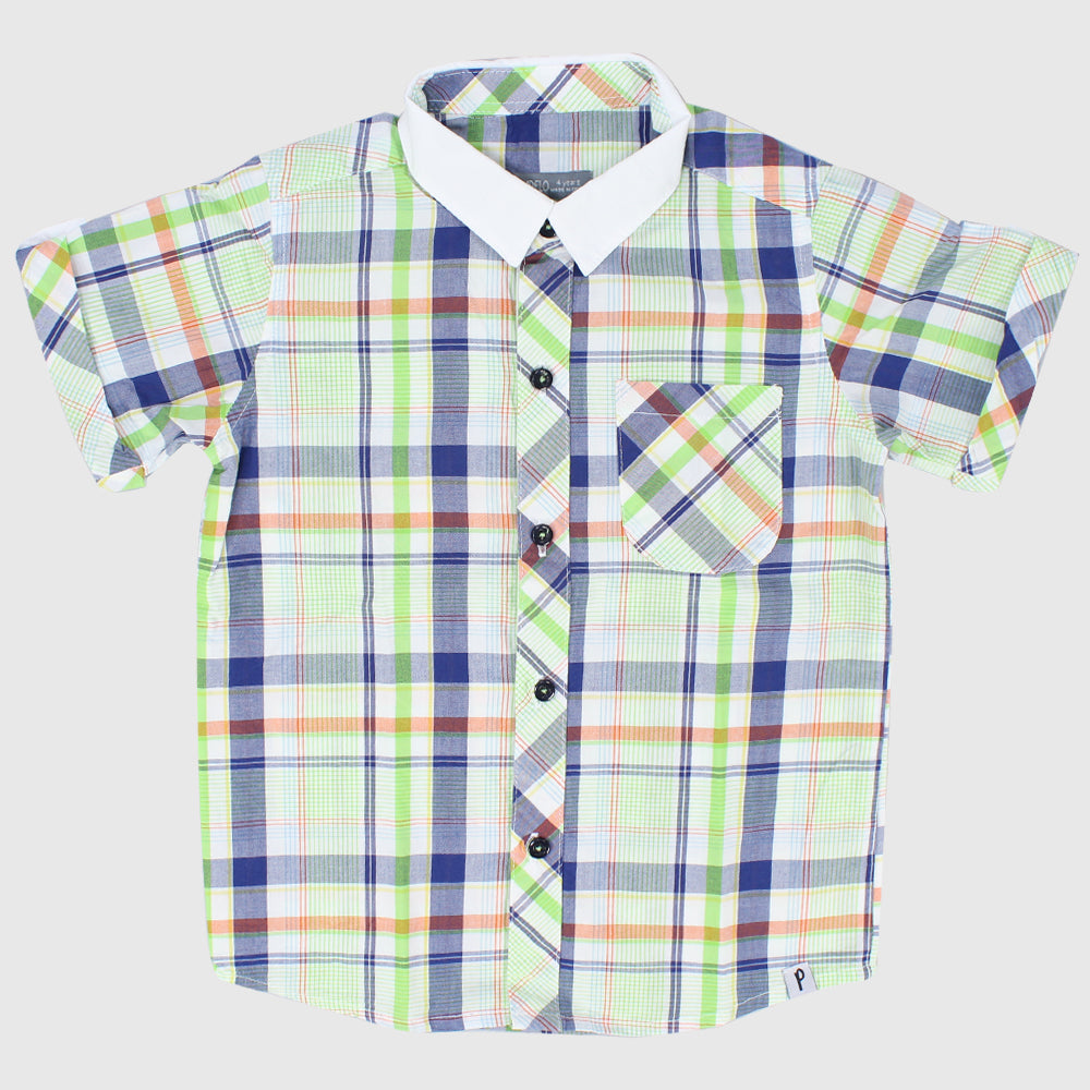 Checkered Short-Sleeved Shirt - Ourkids - Pompelo