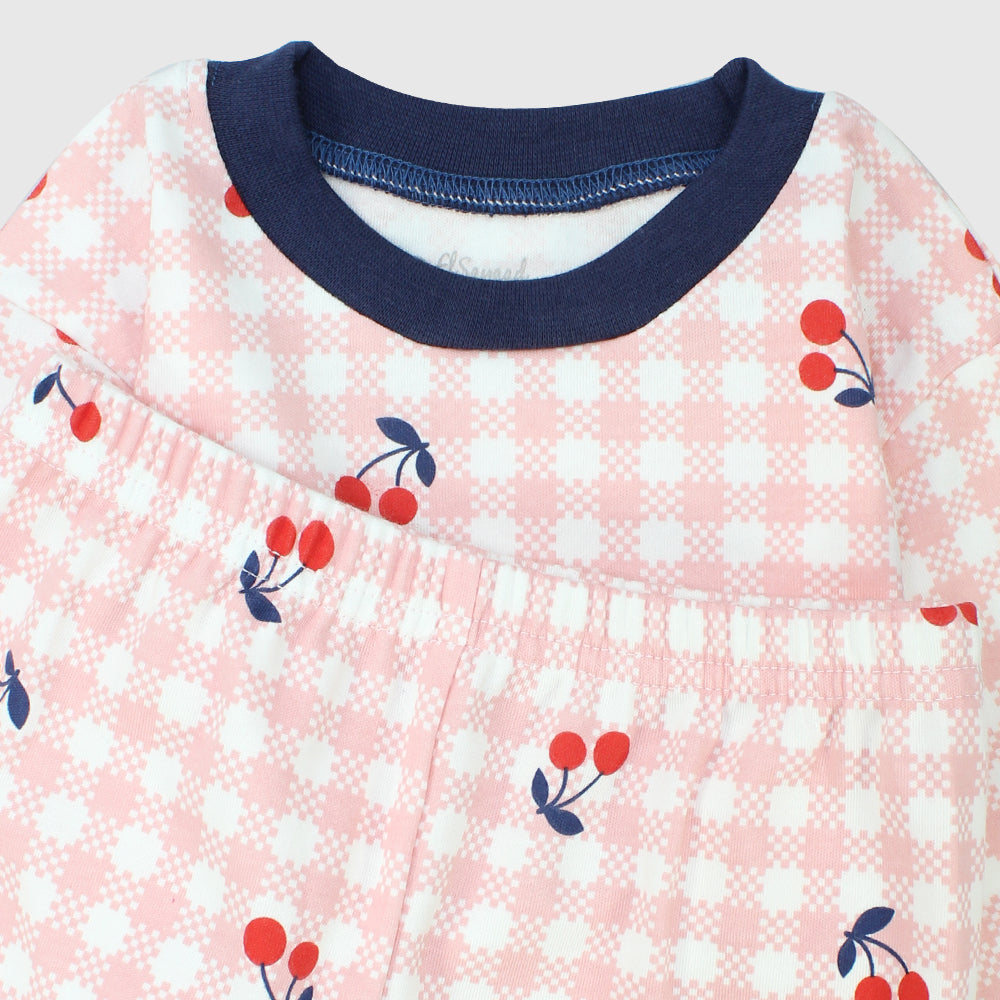 Cherry Checkered Long-Sleeved Pajama - Ourkids - Al Sayad