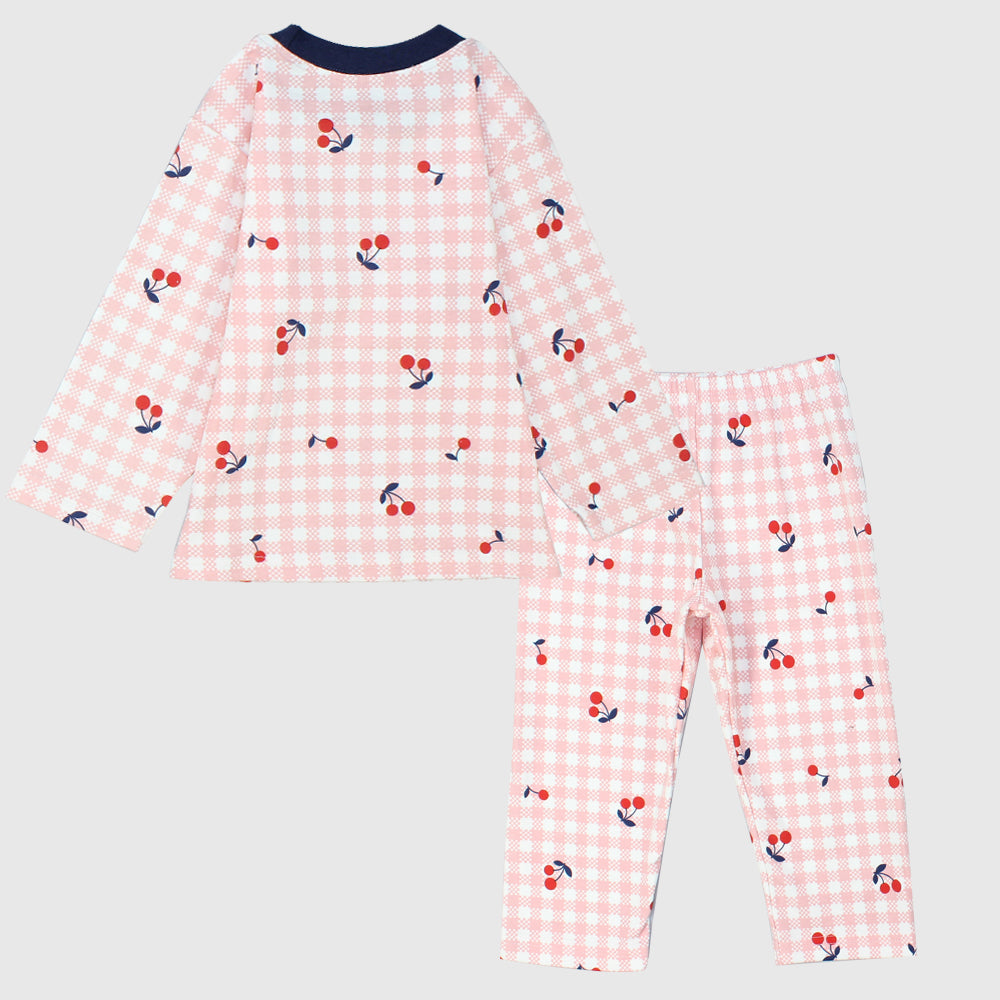 Cherry Checkered Long-Sleeved Pajama - Ourkids - Al Sayad