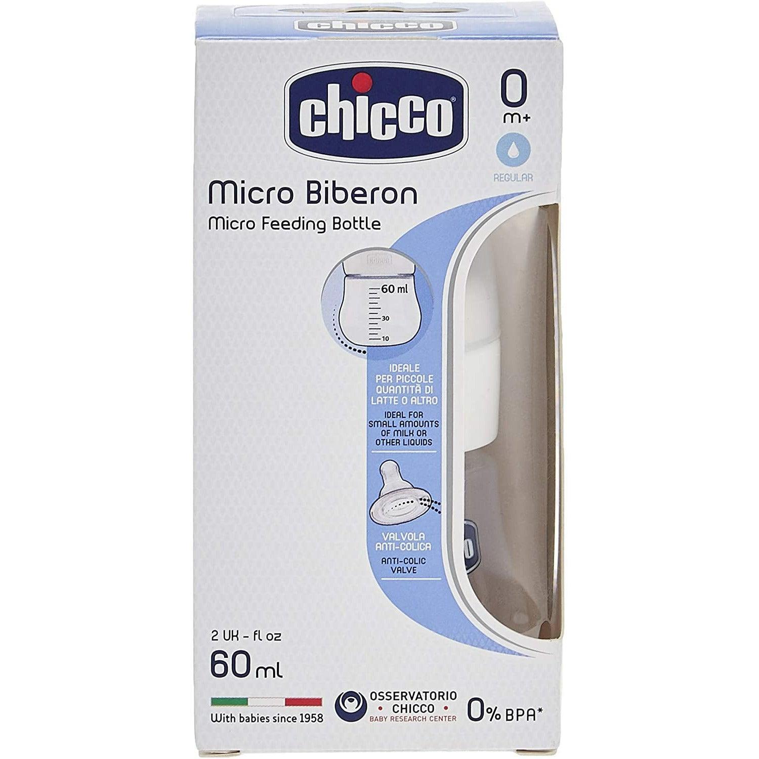 Chicco Baby Bottle Silicone Micro Universal 0M + 60ml - Ourkids - Chicco