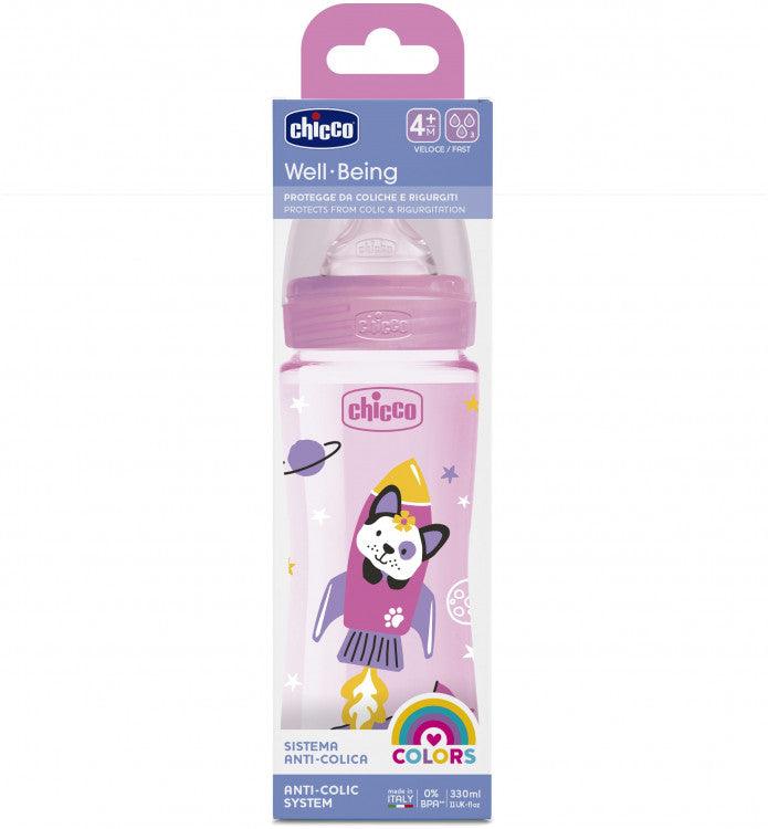 CHICCO BOTTLE PLASTIC WELL BEING 330ML 4+ - Ourkids - Chicco