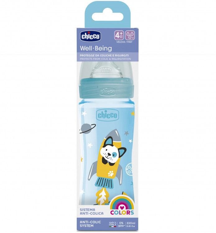 CHICCO BOTTLE PLASTIC WELL BEING 330ML 4+ - Ourkids - Chicco