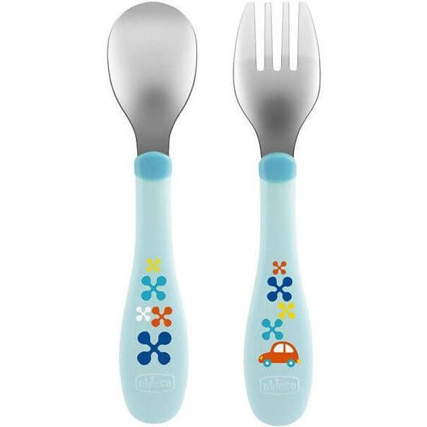 Chicco Metal Cutlery 18 Months and + - Ourkids - Chicco