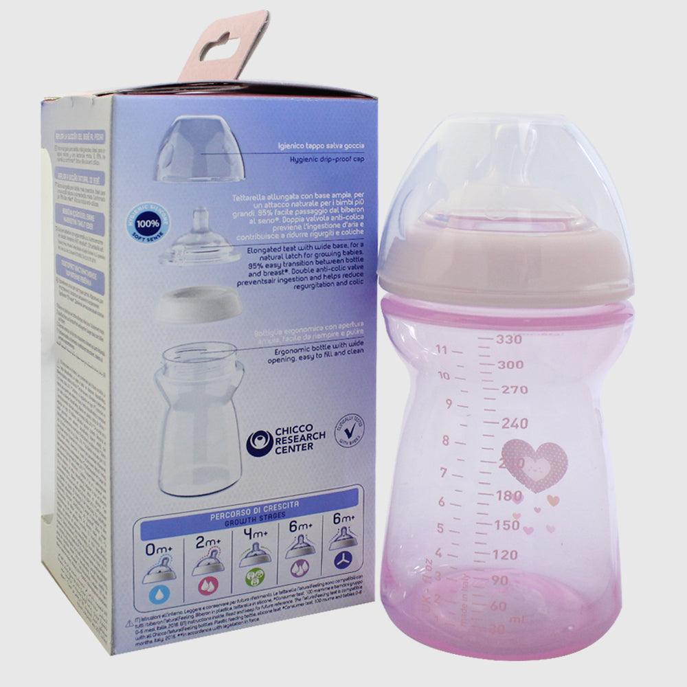 Chicco Natural Feeling Bottle Fast Flow 330 ml (6+ Months) - Ourkids - Chicco