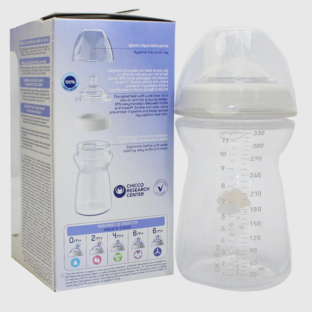 Chicco Natural Feeling Bottle Fast Flow 330 ml (6+ Months) - Ourkids - Chicco