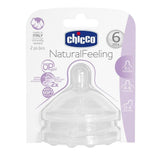 Chicco Natural Feeling Step-up Baby Bottle Teat 2 Pcs 6m+ Fast 2 Pc - Ourkids - Chicco